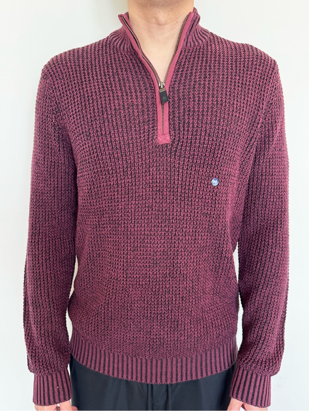 G.H. Bass & Co. Men’s Maroon Half-Zip Knit Sweater